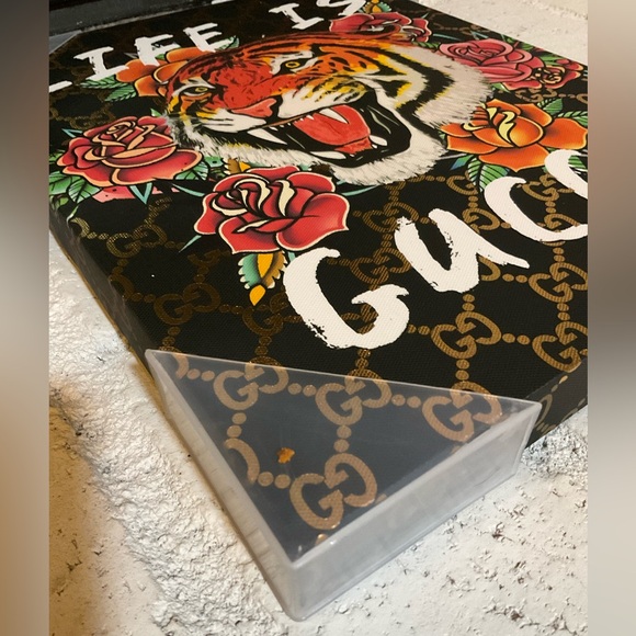 “Life is Gucci” Tiger & Floral Art Canvas 11” x 14” - Picture 6 of 6